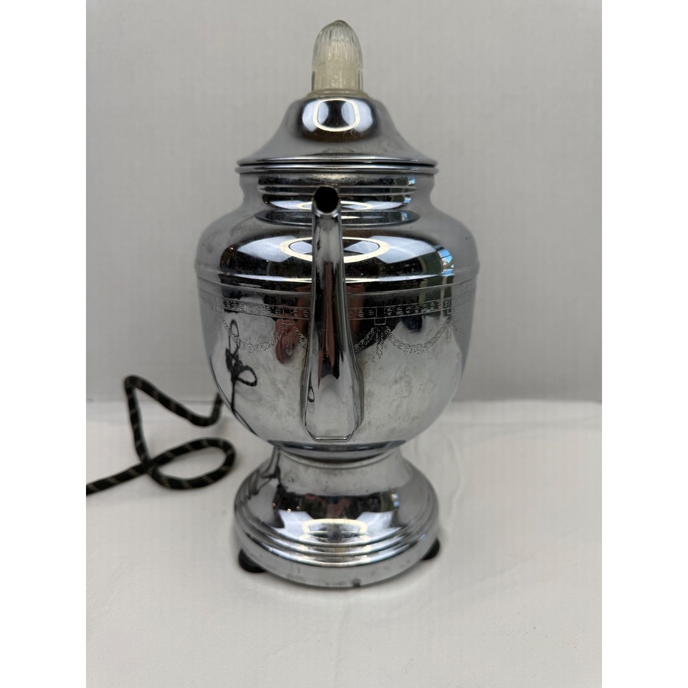 Vintage Faberware Electric Coffee Percolator #201 Etched Laurel Wreath Bakelite - Picture 4 of 9